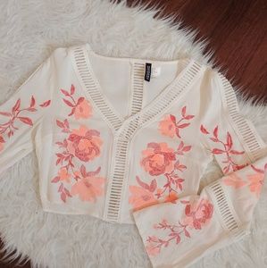H&M Bell Sleeve Crop Top